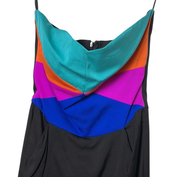 Mara Hoffman vtg slip dress, colorblock strapless,sz 4, fitted,event, glam EC - Picture 4 of 13